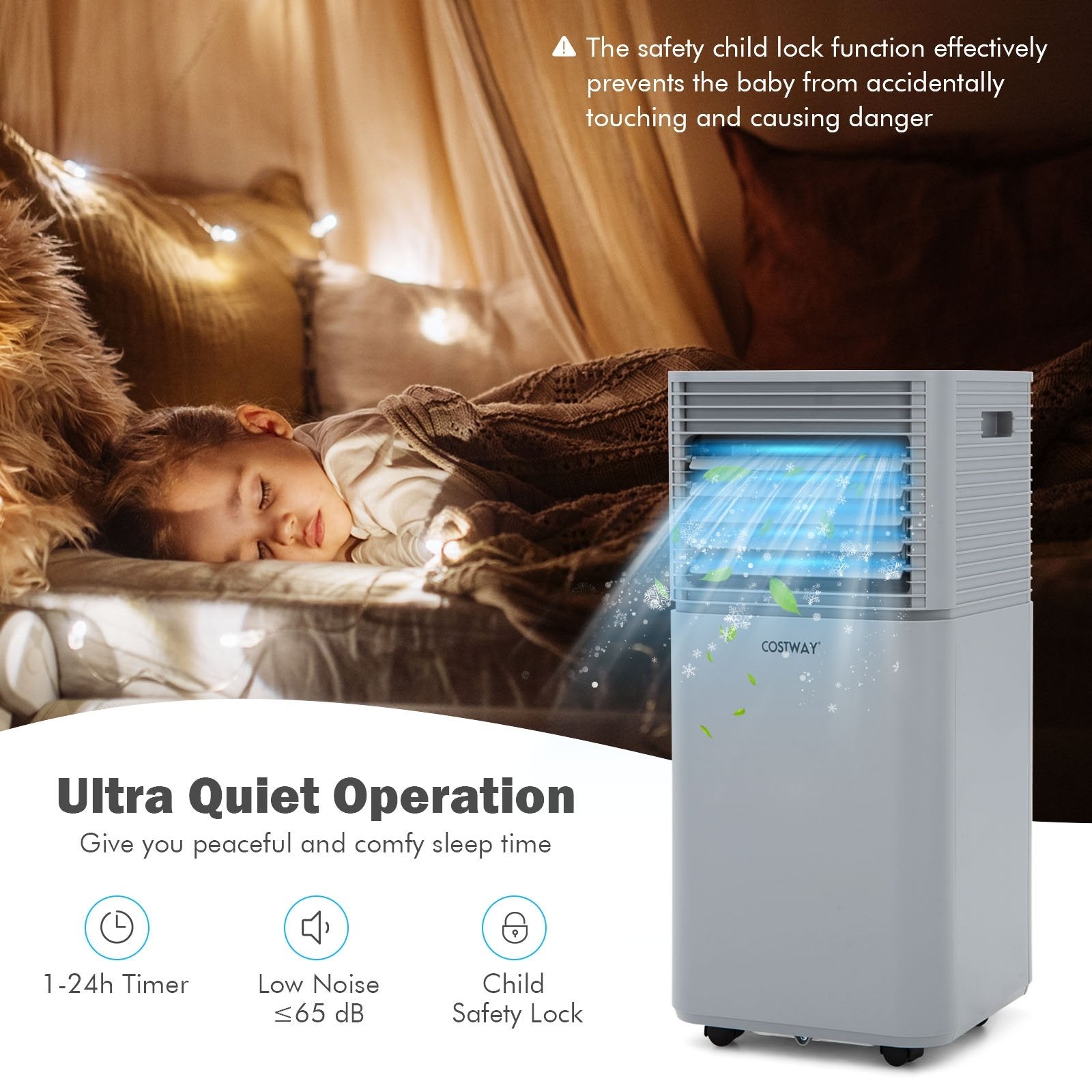 8000 BTU 3-in-1 Air Cooler with Dehumidifier and Fan Mode-Black