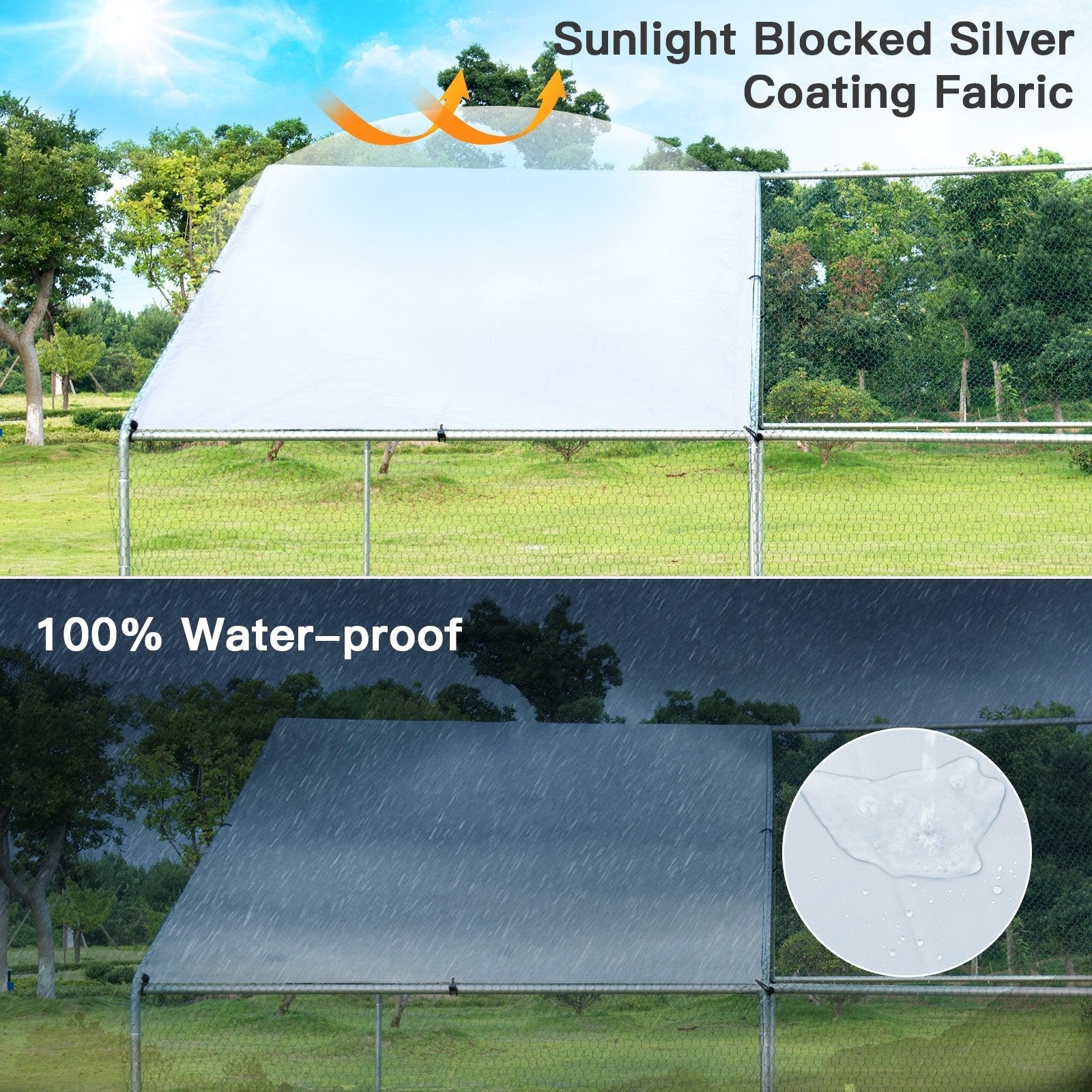 Large Walk in Shade Cage Chicken Coop with Roof Cover-M