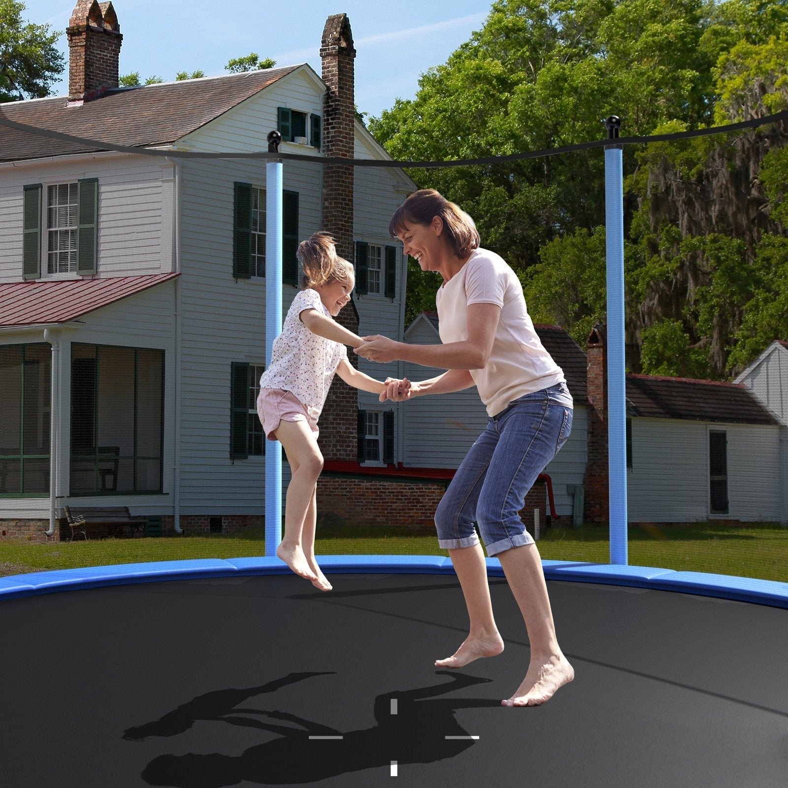 Outdoor Trampoline with Safety Closure Net-8 ft