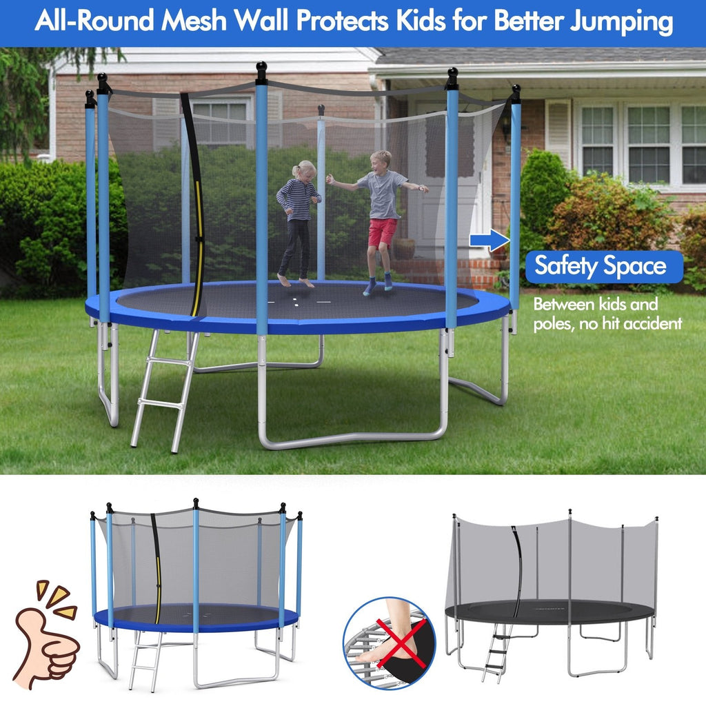 Outdoor Trampoline with Safety Closure Net-8 ft