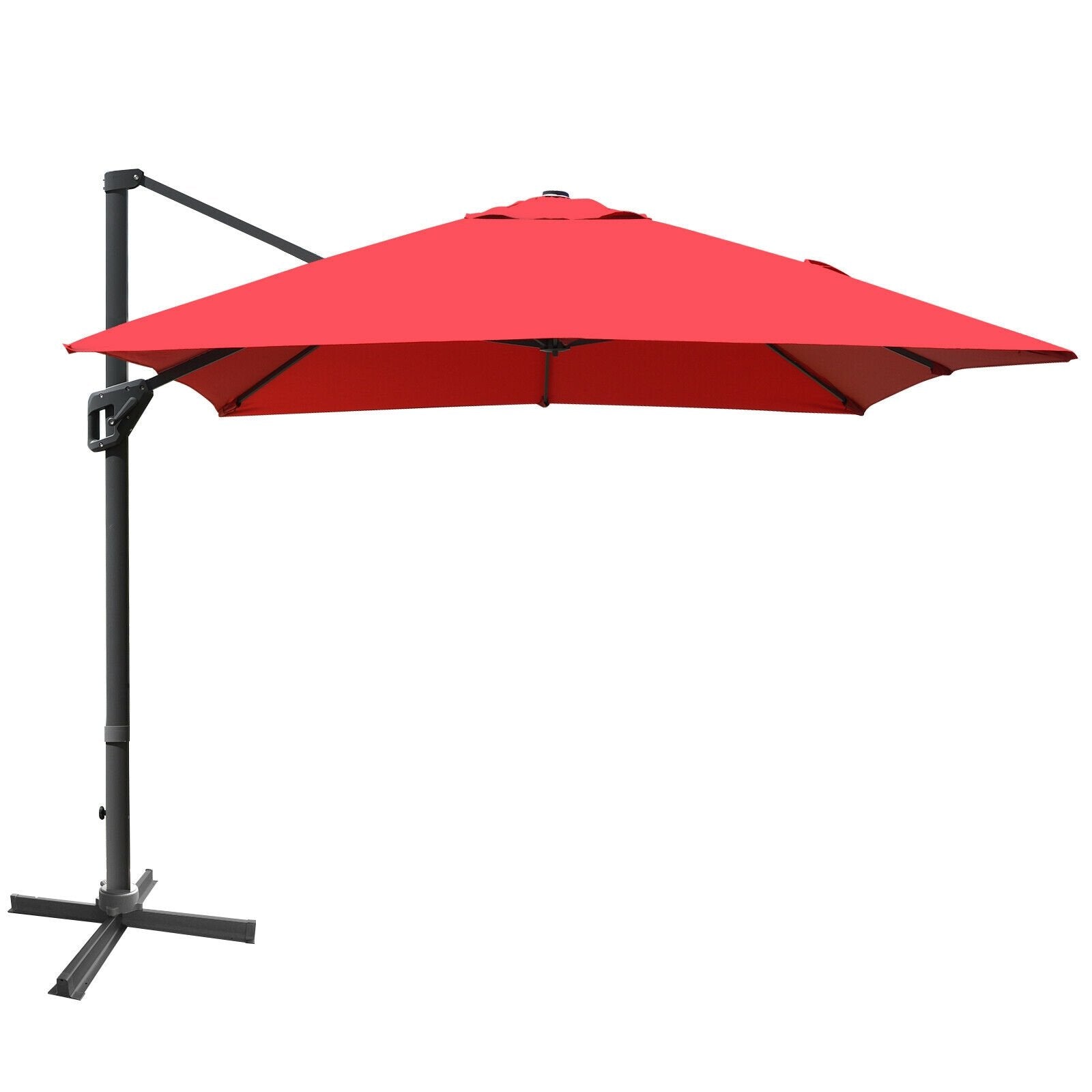 10 x13 Feet Rectangular Cantilever Umbrella with 360° Rotation Function-Beige