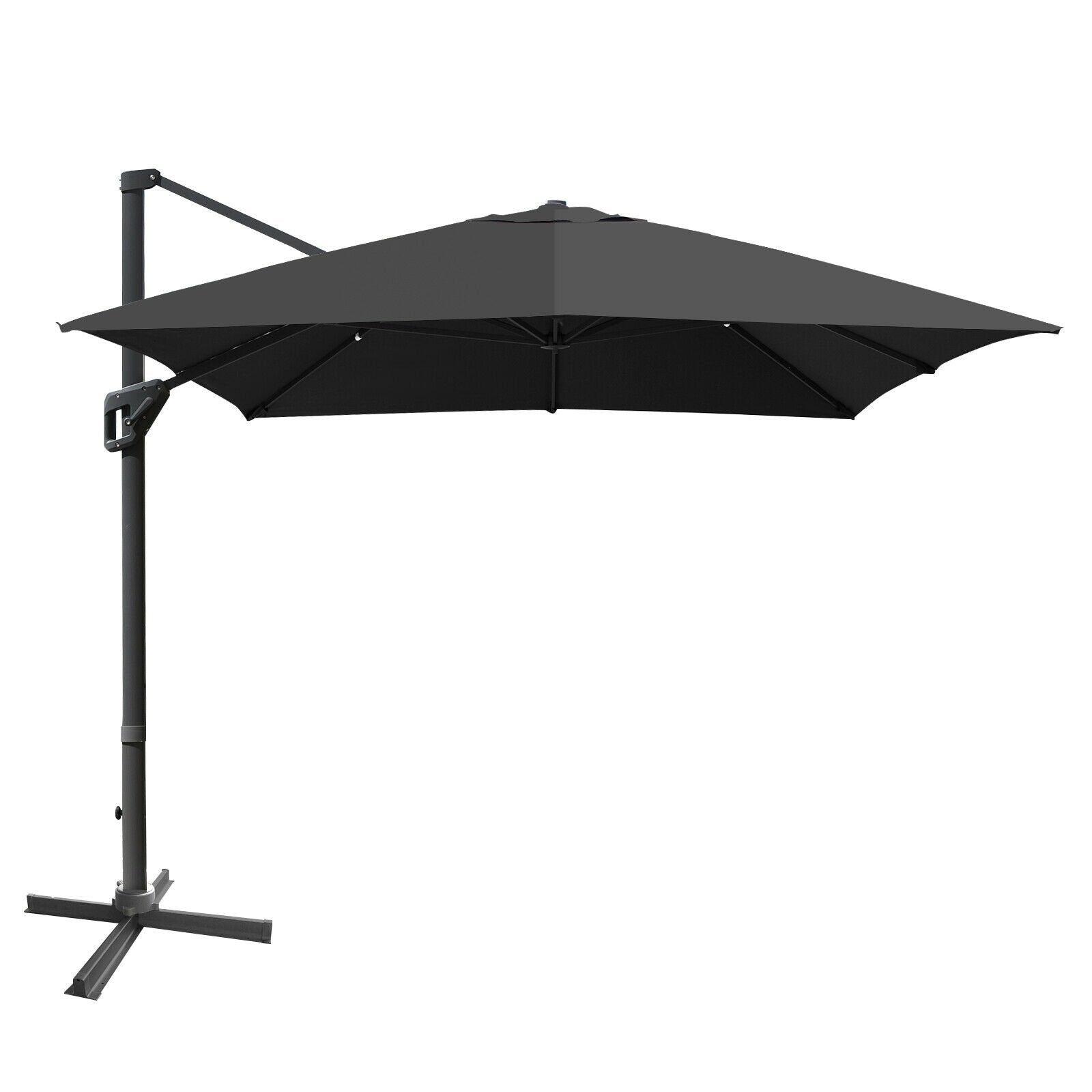 10 x13 Feet Rectangular Cantilever Umbrella with 360° Rotation Function-Beige