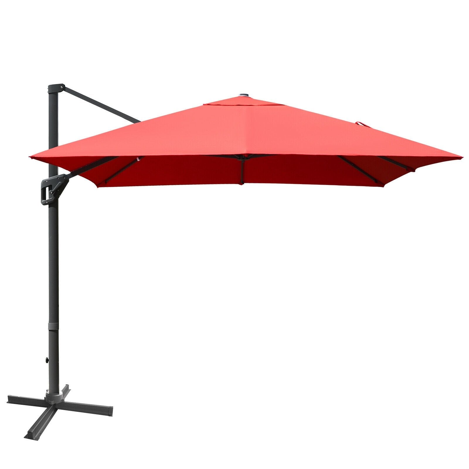 10 x13 Feet Rectangular Cantilever Umbrella with 360° Rotation Function-Beige
