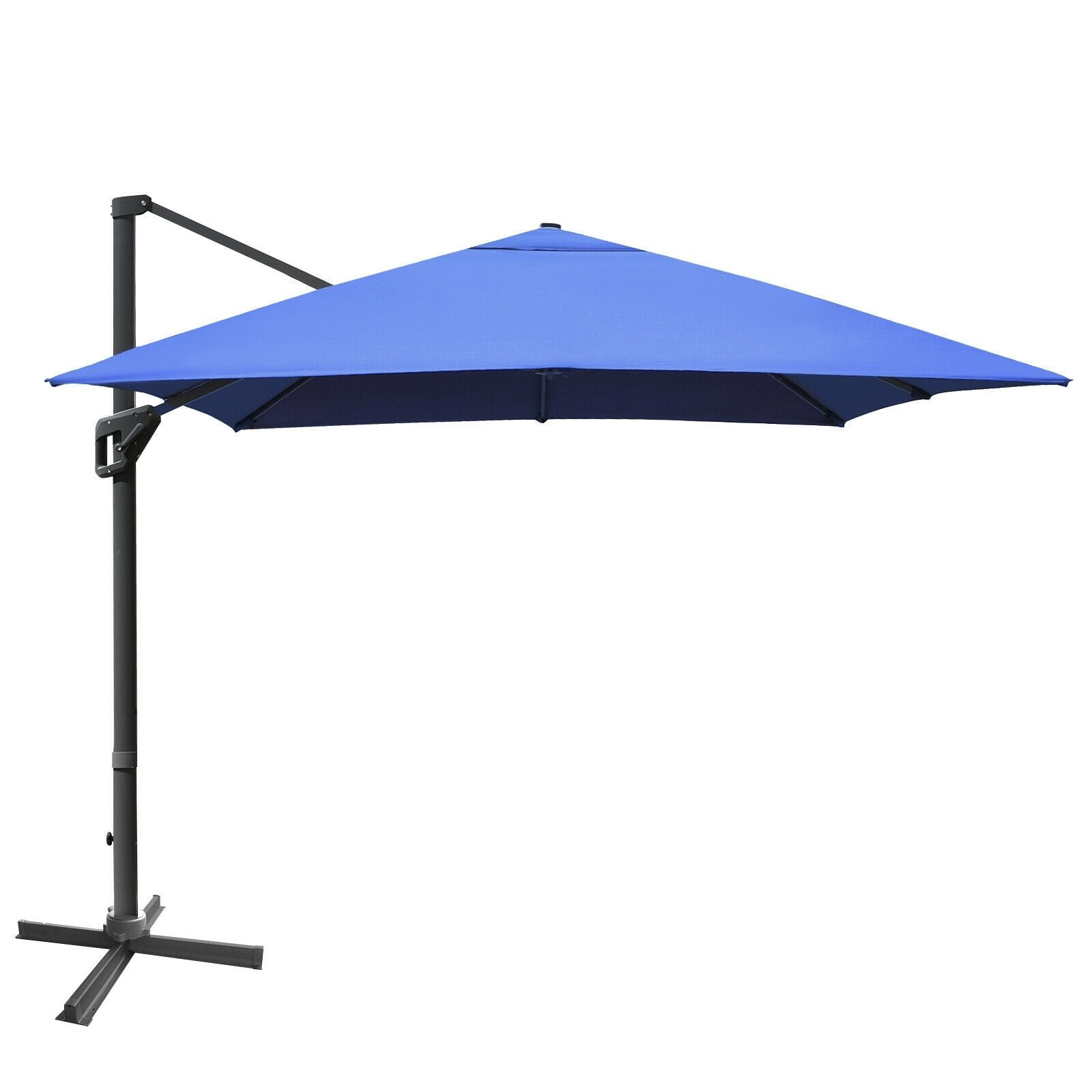 10 x13 Feet Rectangular Cantilever Umbrella with 360° Rotation Function-Beige