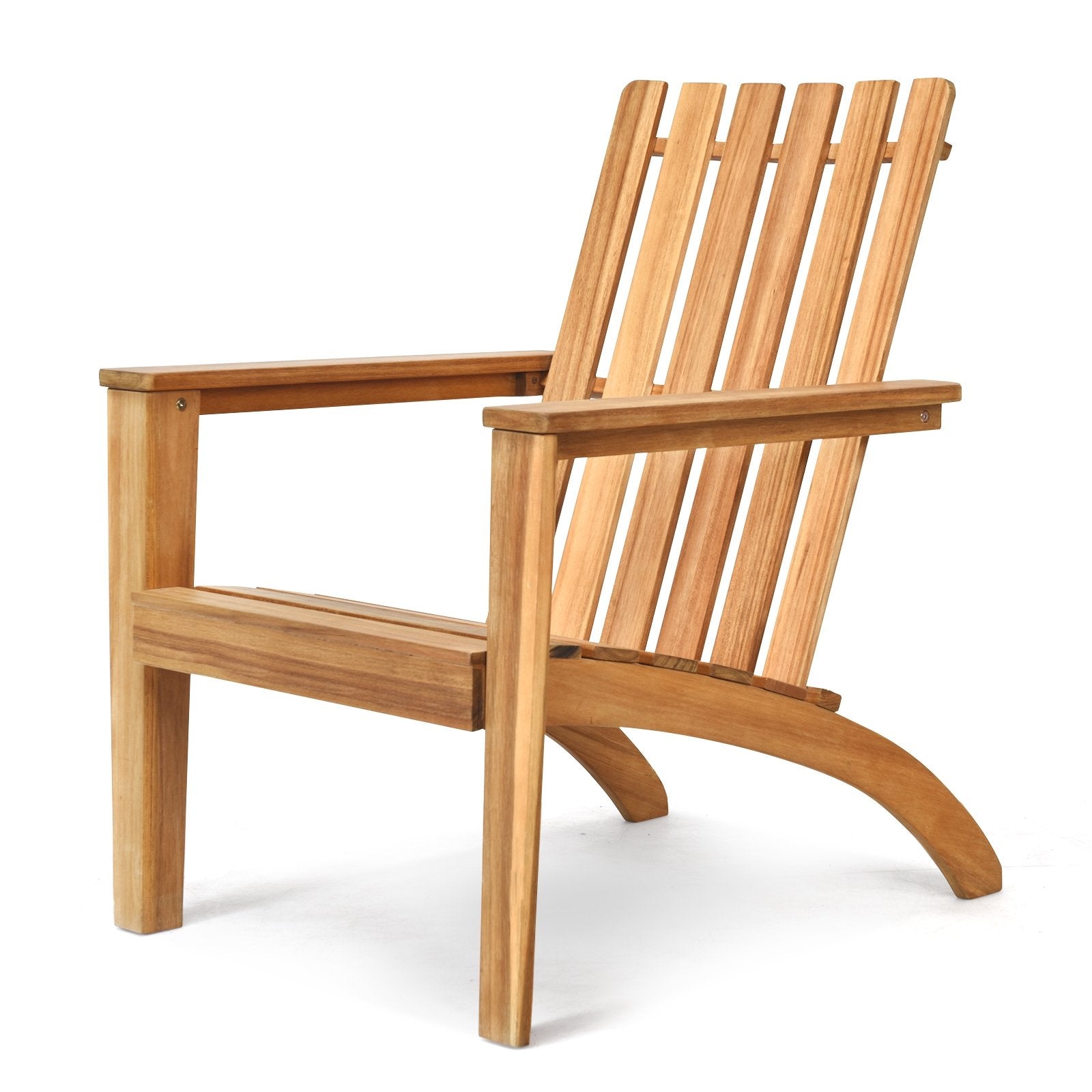 Outdoor Durable Patio Acacia Wood Adirondack Lounge Armchair-Black