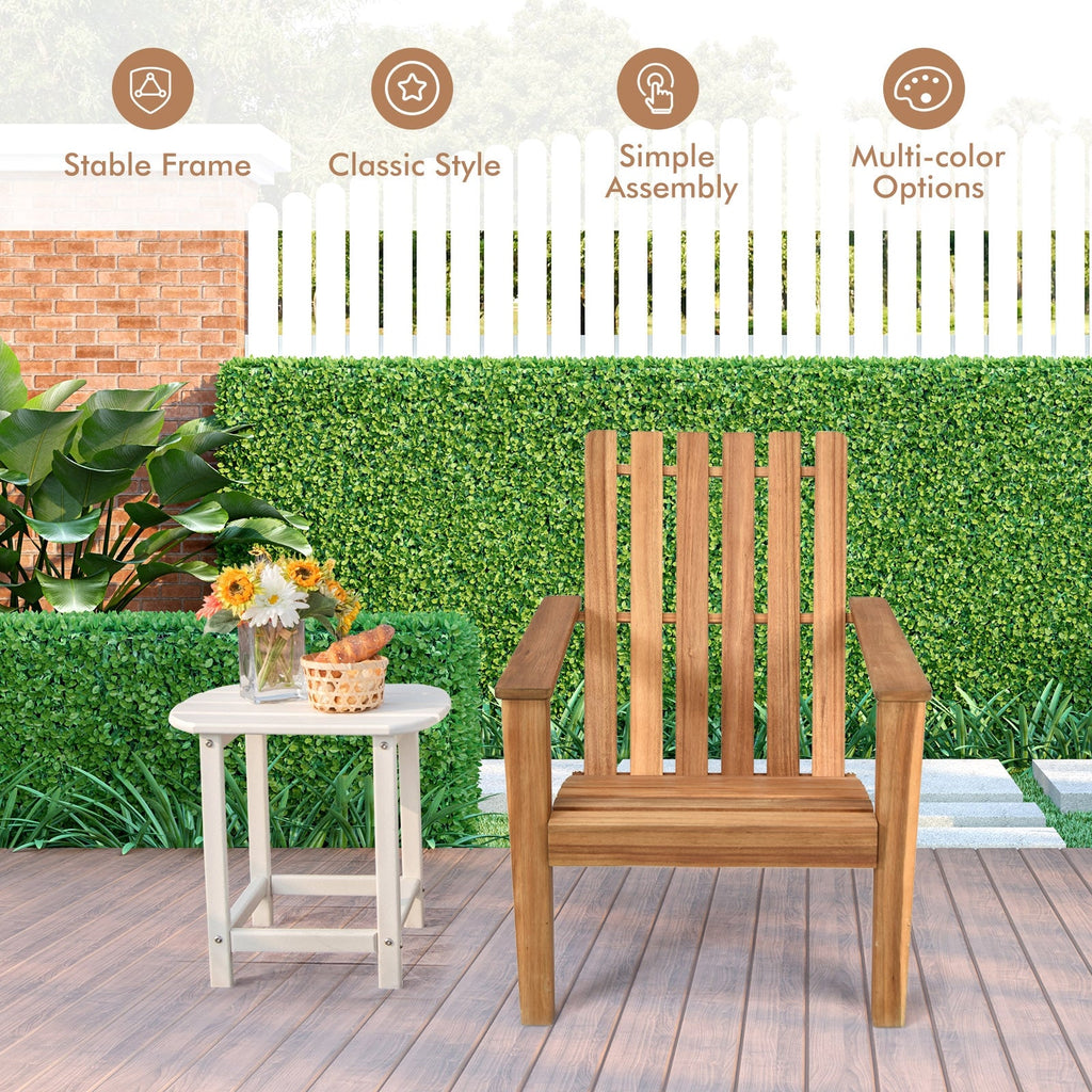 Outdoor Durable Patio Acacia Wood Adirondack Lounge Armchair-Black