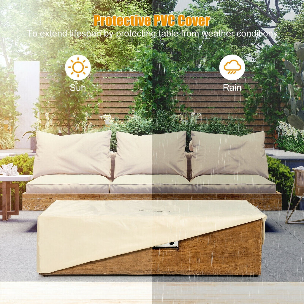 2 Pieces Outdoor Propane Fire Pit Table Set