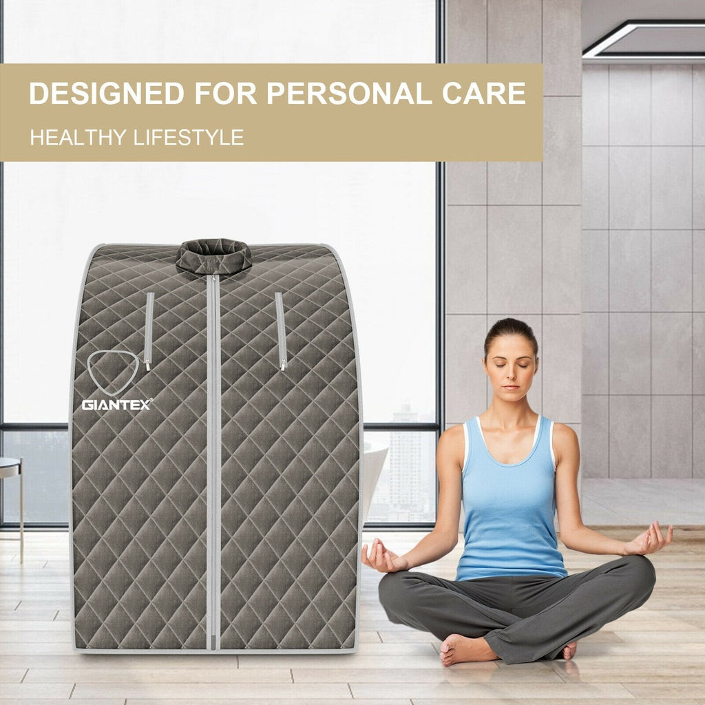 Portable Personal Steam Sauna Spa with 3L Blast-proof Steamer Chair-Black