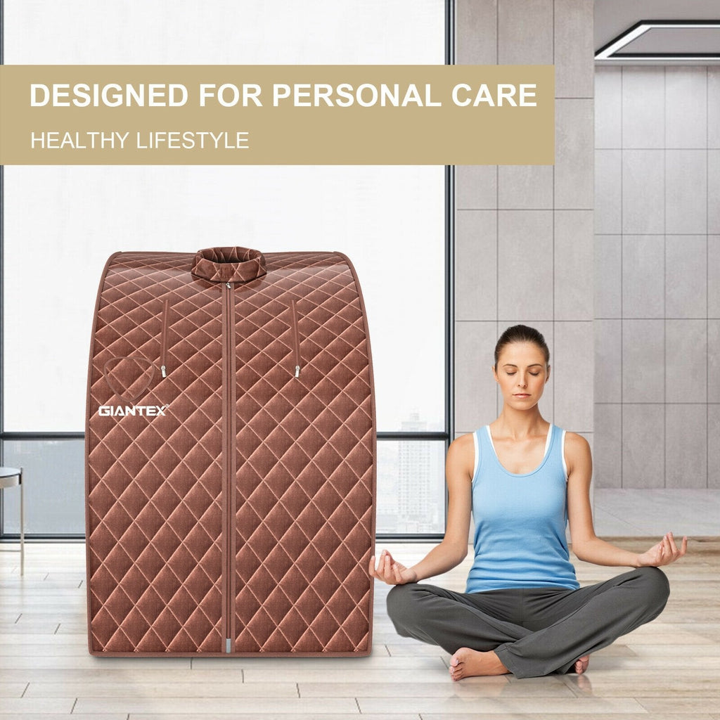 Portable Personal Steam Sauna Spa with 3L Blast-proof Steamer Chair-Black