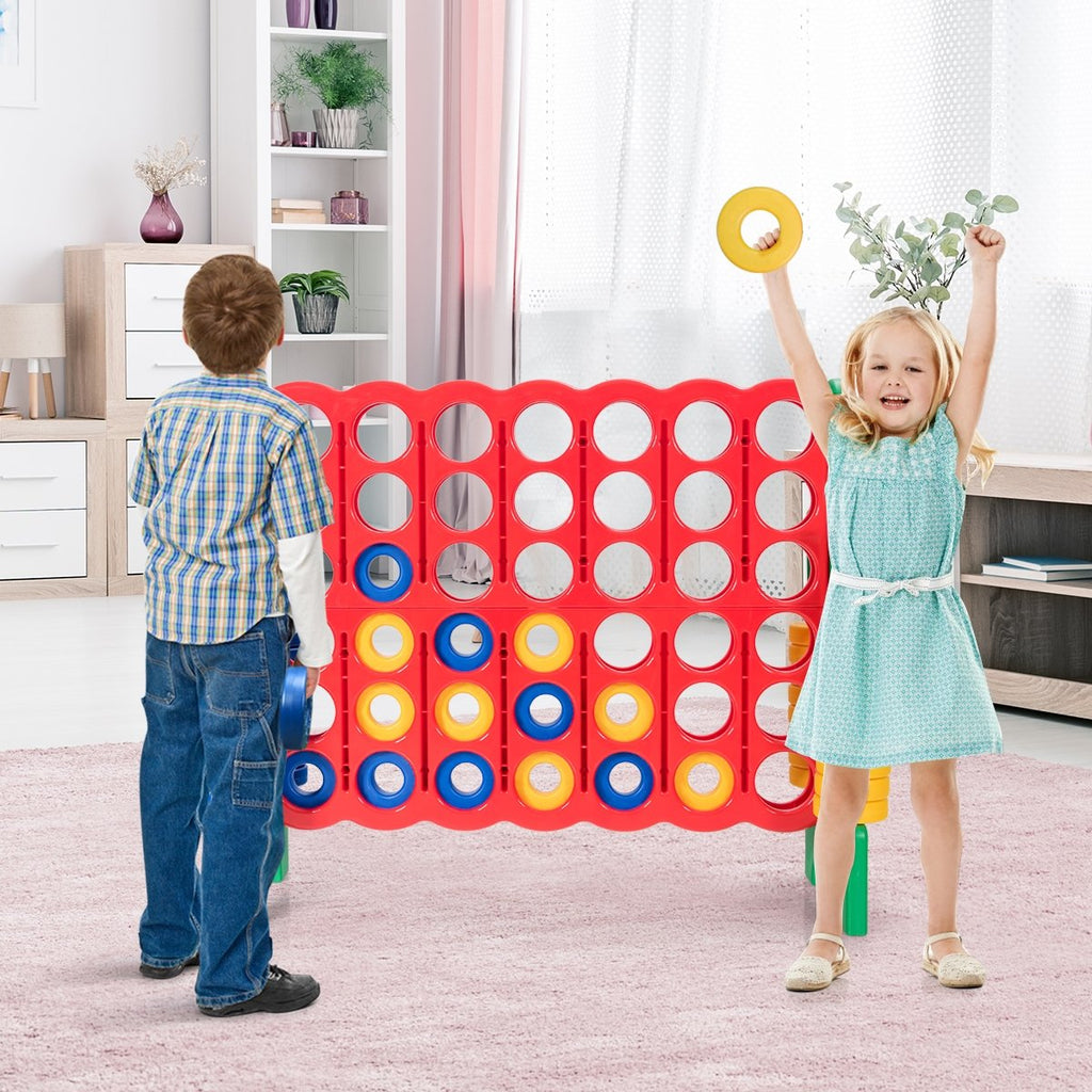 Jumbo 4-to-Score Giant Game Set with 42 Jumbo Rings and Quick-Release Slider-Blue
