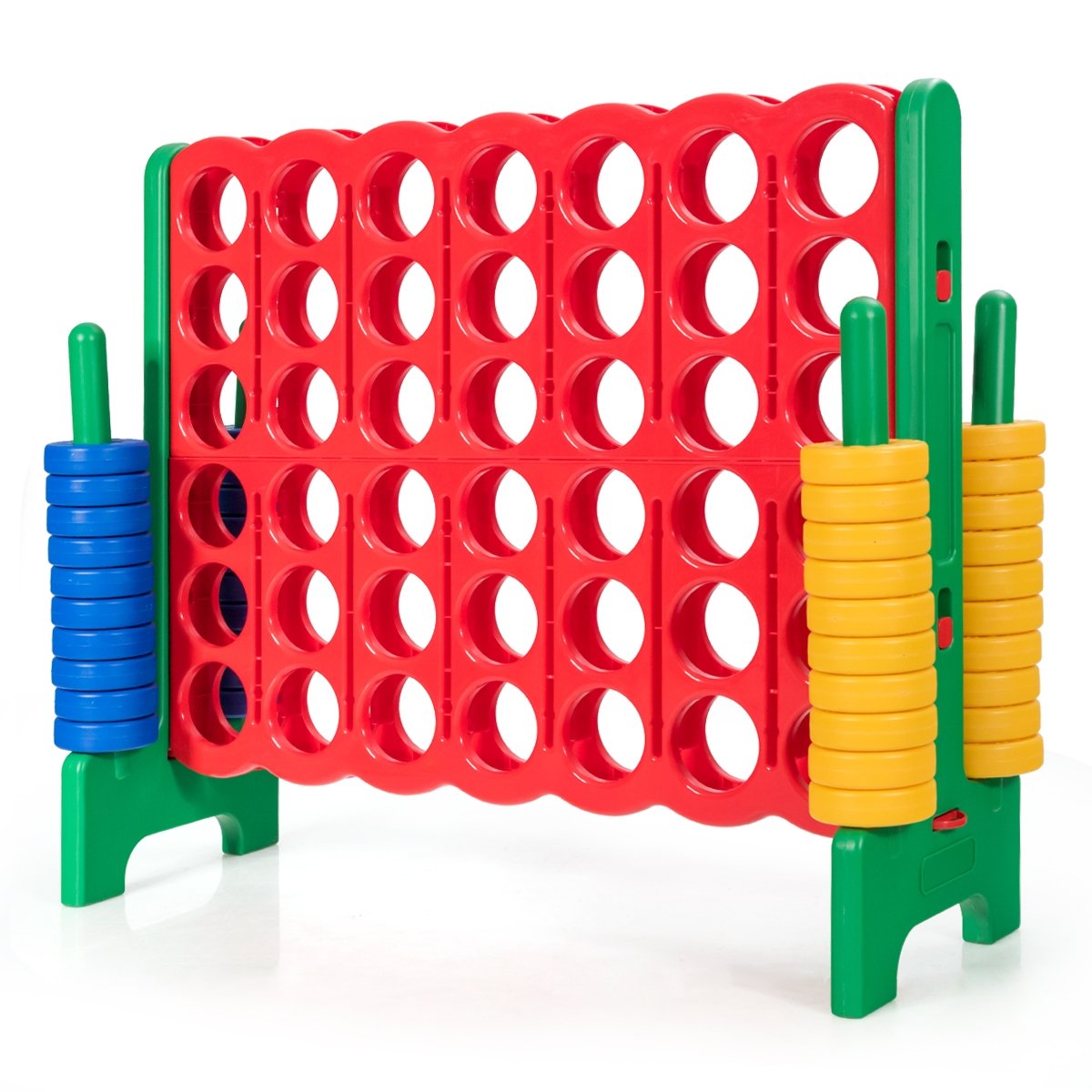 Jumbo 4-to-Score Giant Game Set with 42 Jumbo Rings and Quick-Release Slider-Blue