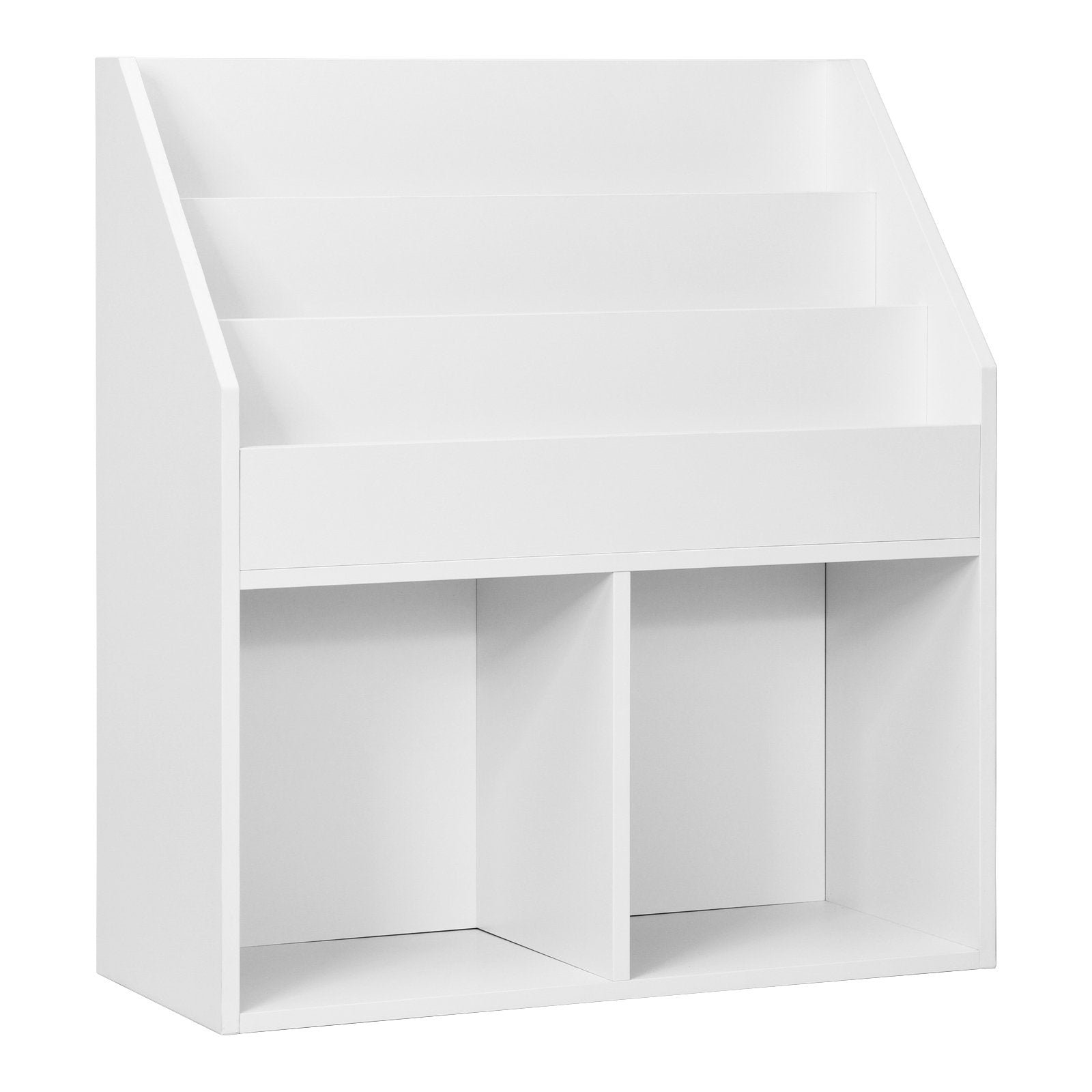 Kids Wooden Bookshelf Bookcase Children Toy Storage Cabinet Organizer-Gray