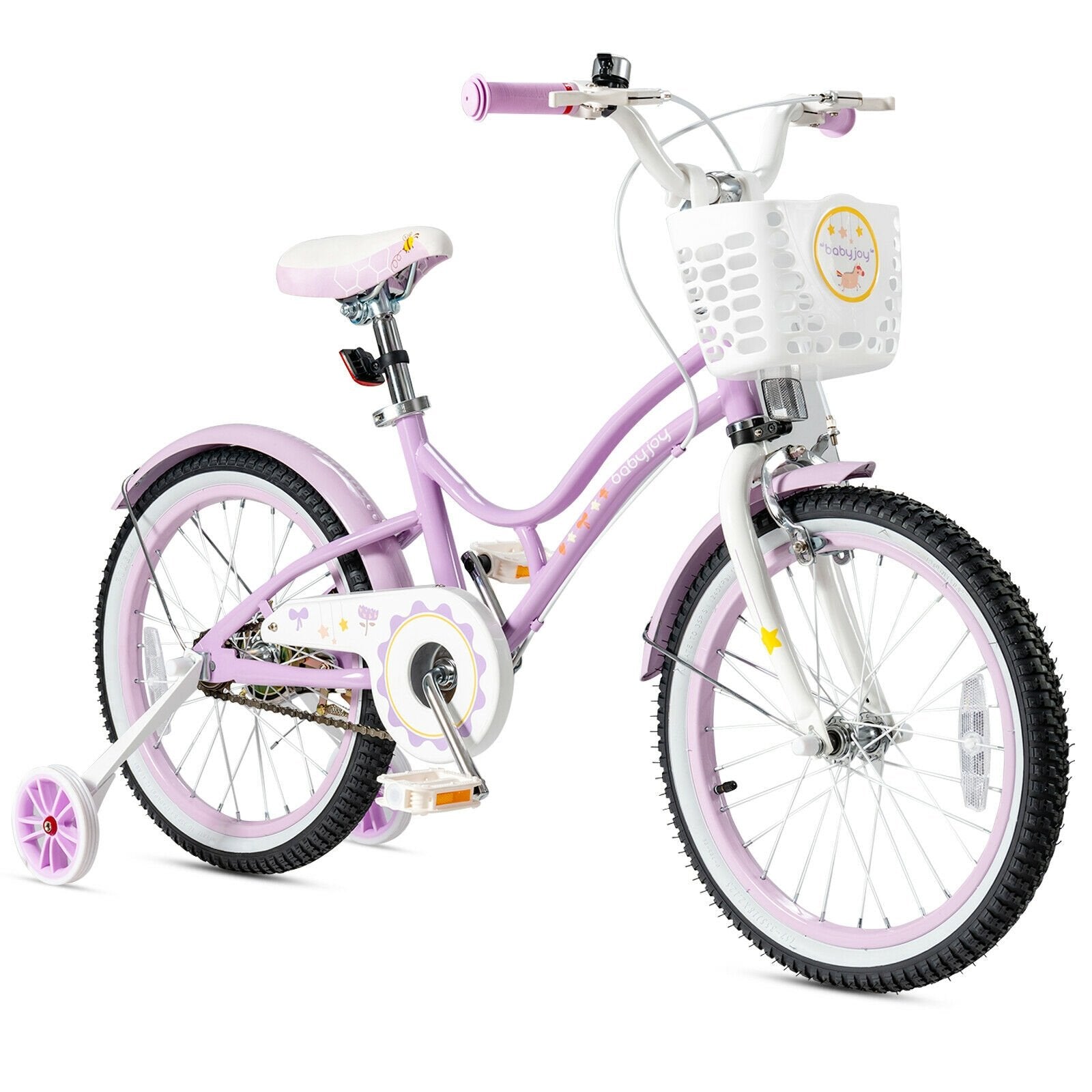 18 Inch Kids Adjustable Bike Toddlers with Training Wheels-Pink