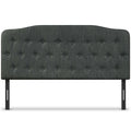 Queen Upholstered Headboard with Adjustable Heights-Dark Gray