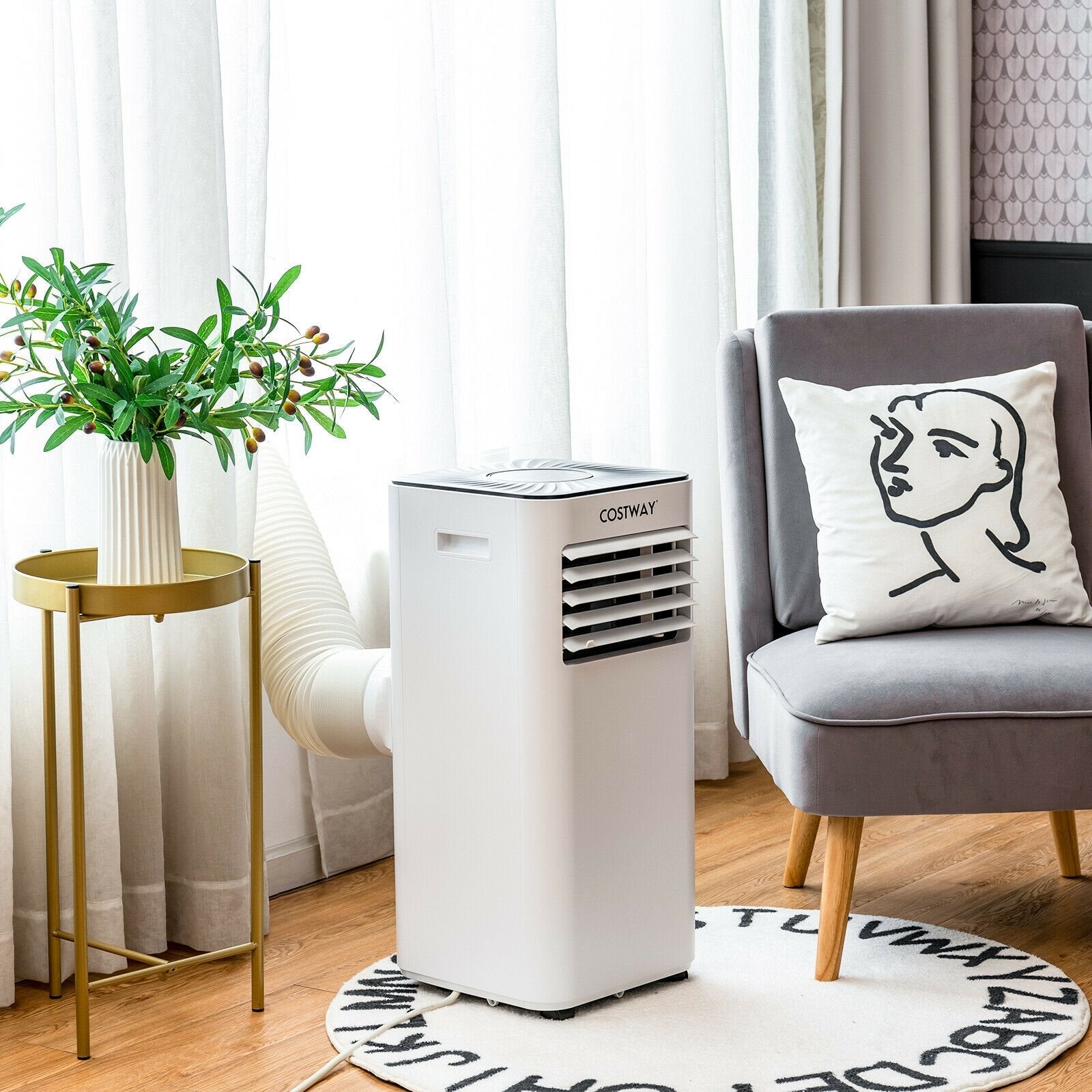 Portable Air Conditioner 10000 BTU Evaporative Air Cooler Dehumidifier-White
