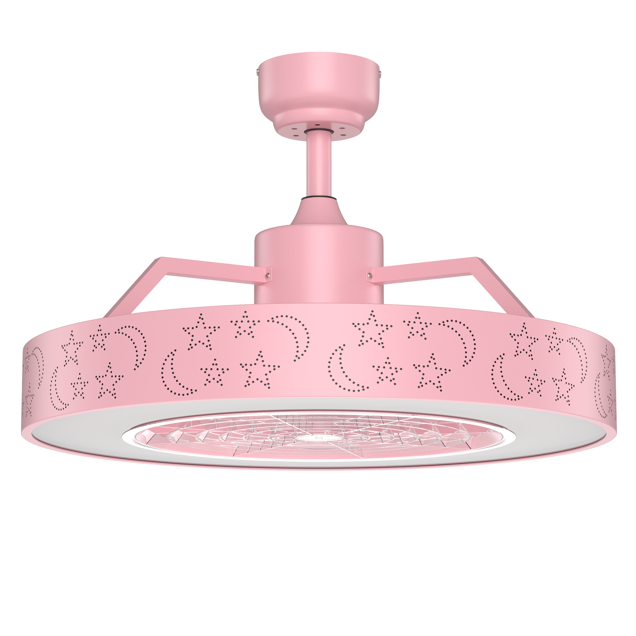 23 Inch Ceiling Fan with LED Light and Remote Control-Pink