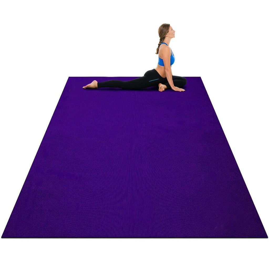 Large Yoga Mat 6' x 4' x 8 mm Thick Workout Mats-Black