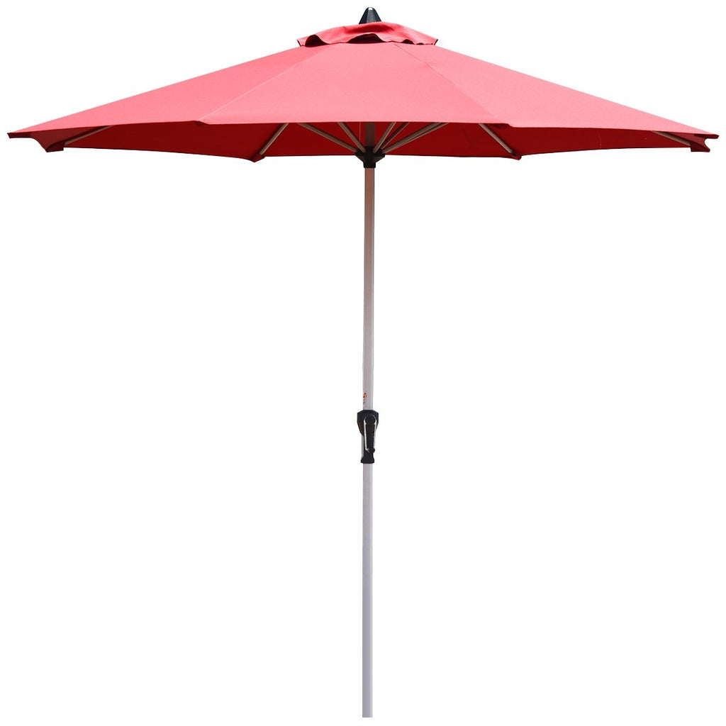 9 Feet Patio Outdoor Market Umbrella with Aluminum Pole without Weight Base-Beige