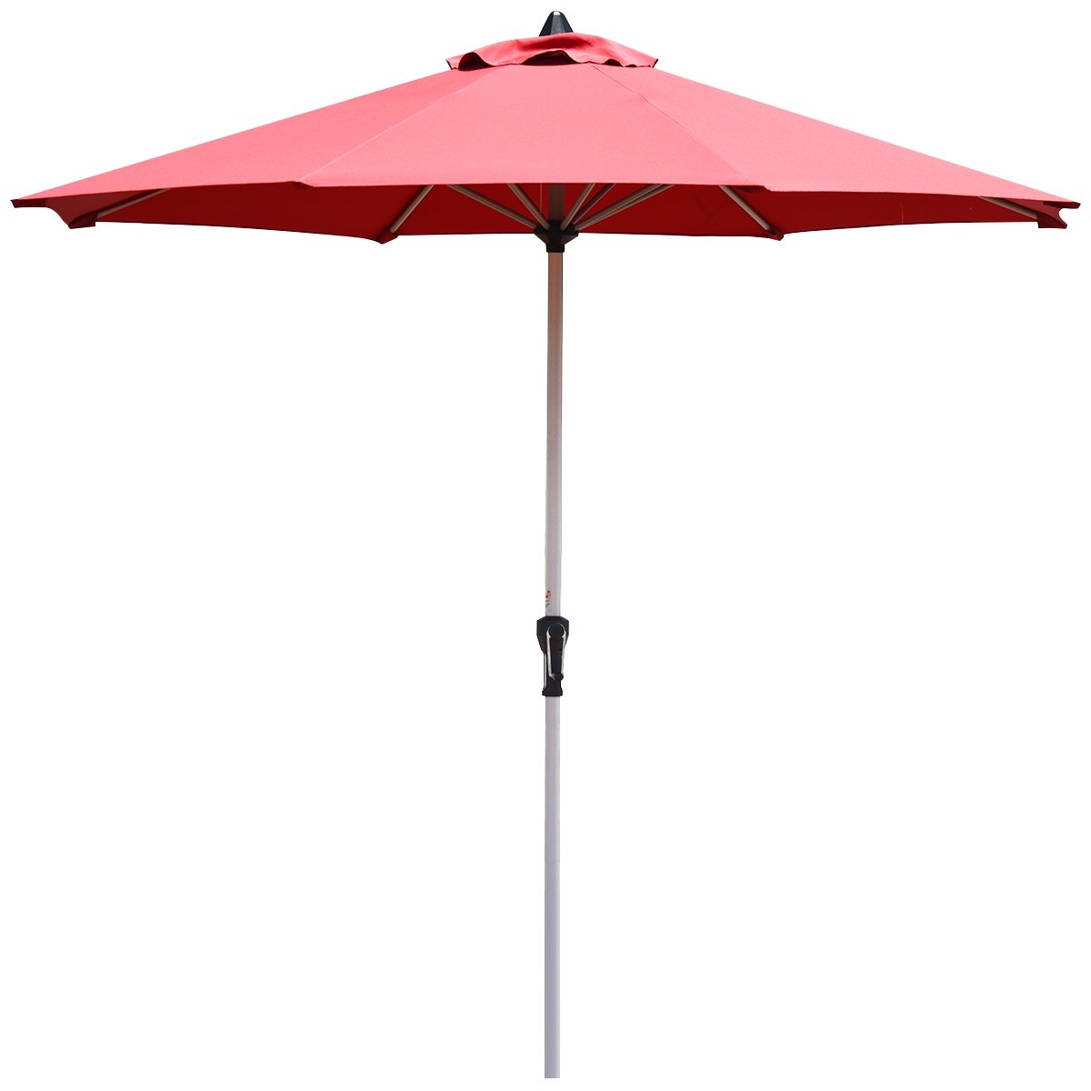 9 Feet Patio Outdoor Market Umbrella with Aluminum Pole without Weight Base-Beige