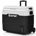 53 QT Portable Dual-Zone Car Refrigerator-White