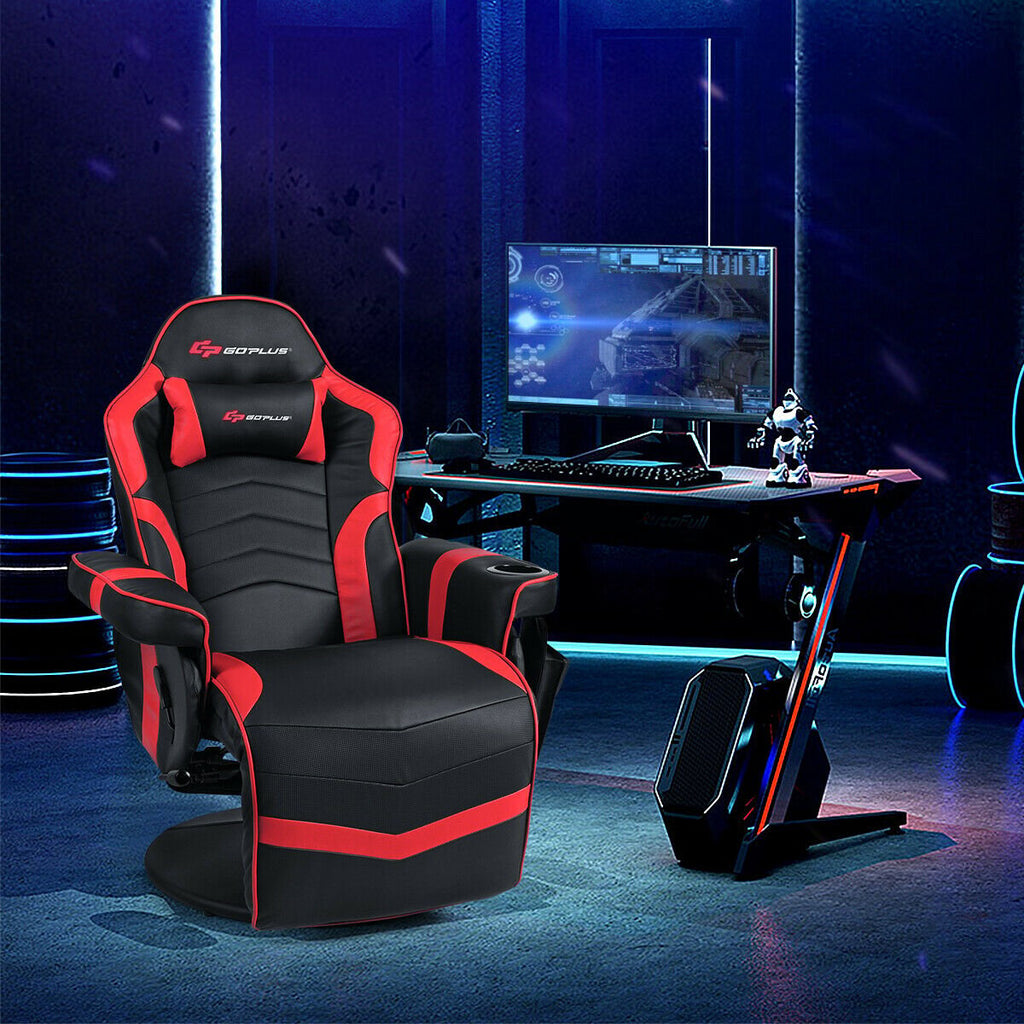 Ergonomic High Back Massage Gaming Chair with Pillow-Black