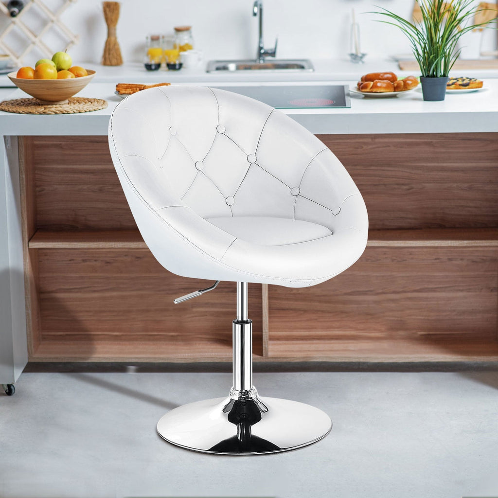 1 Piece Adjustable Modern Swivel Round Tufted-Black