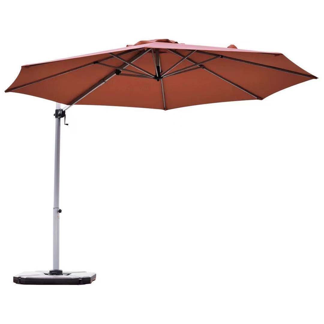 11 Feet Patio Offset Cantilever Umbrella 360° Rotation Aluminum Tilt-Beige