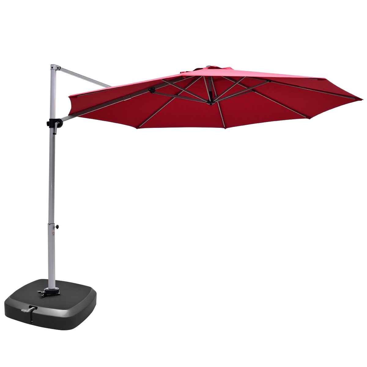 11 Feet Patio Offset Cantilever Umbrella 360° Rotation Aluminum Tilt-Beige