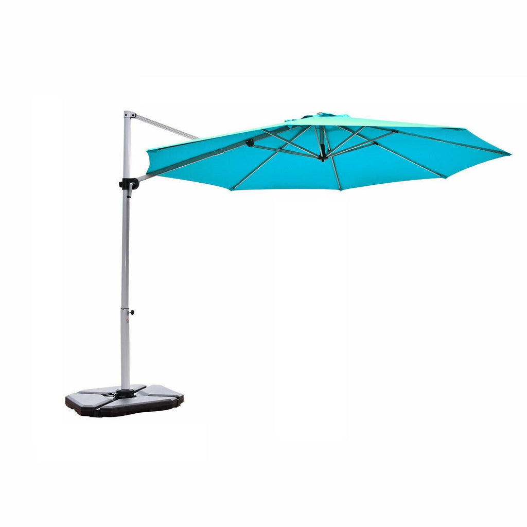 11 Feet Patio Offset Cantilever Umbrella 360° Rotation Aluminum Tilt-Beige