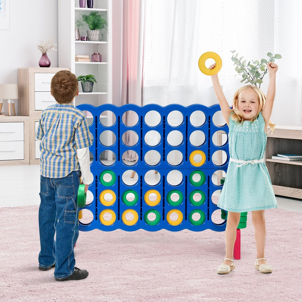 Jumbo 4-to-Score Giant Game Set with 42 Jumbo Rings and Quick-Release Slider-Blue