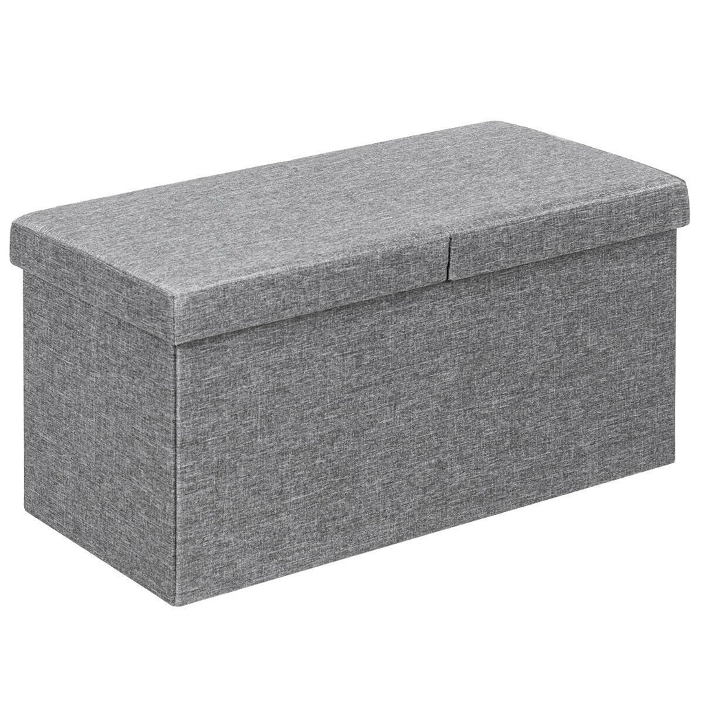 30 Inch Folding Storage Ottoman with Lift Top-Dark Gray