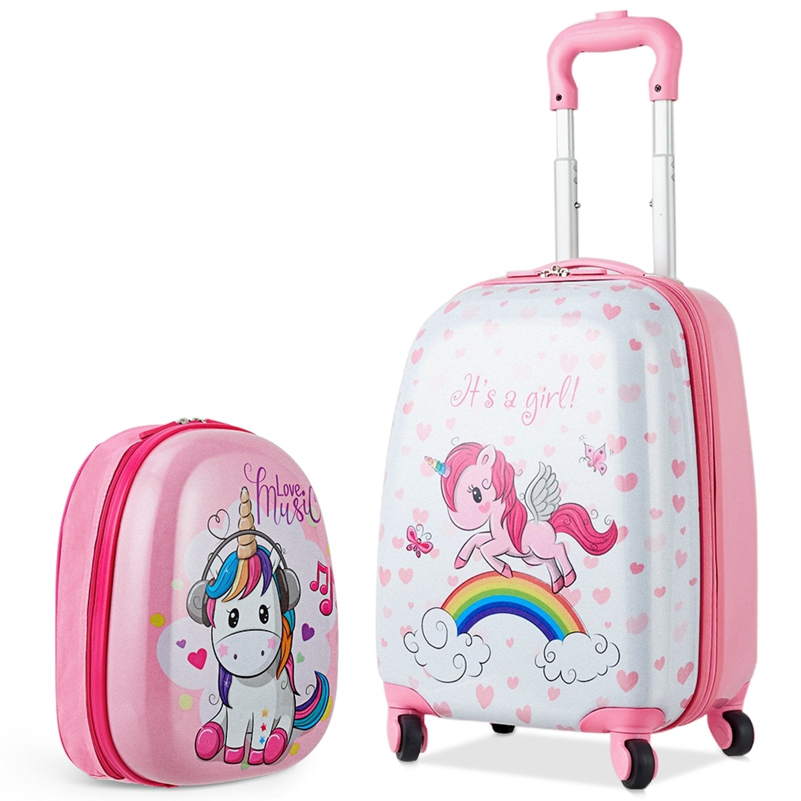 2 Pieces ABS Kids Suitcase Backpack Luggage Set