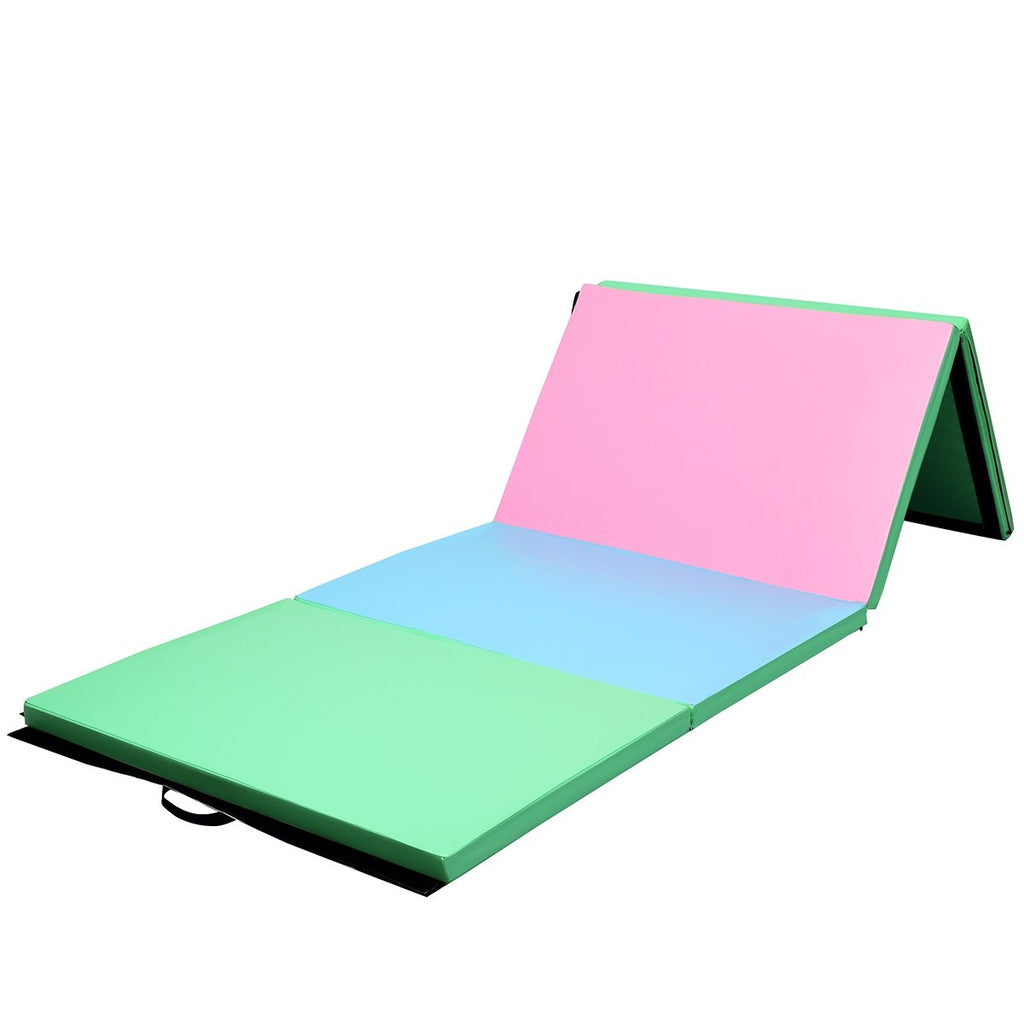 4 Feet x 10 Feet Thick Folding Panel Gymnastics Mat-Black
