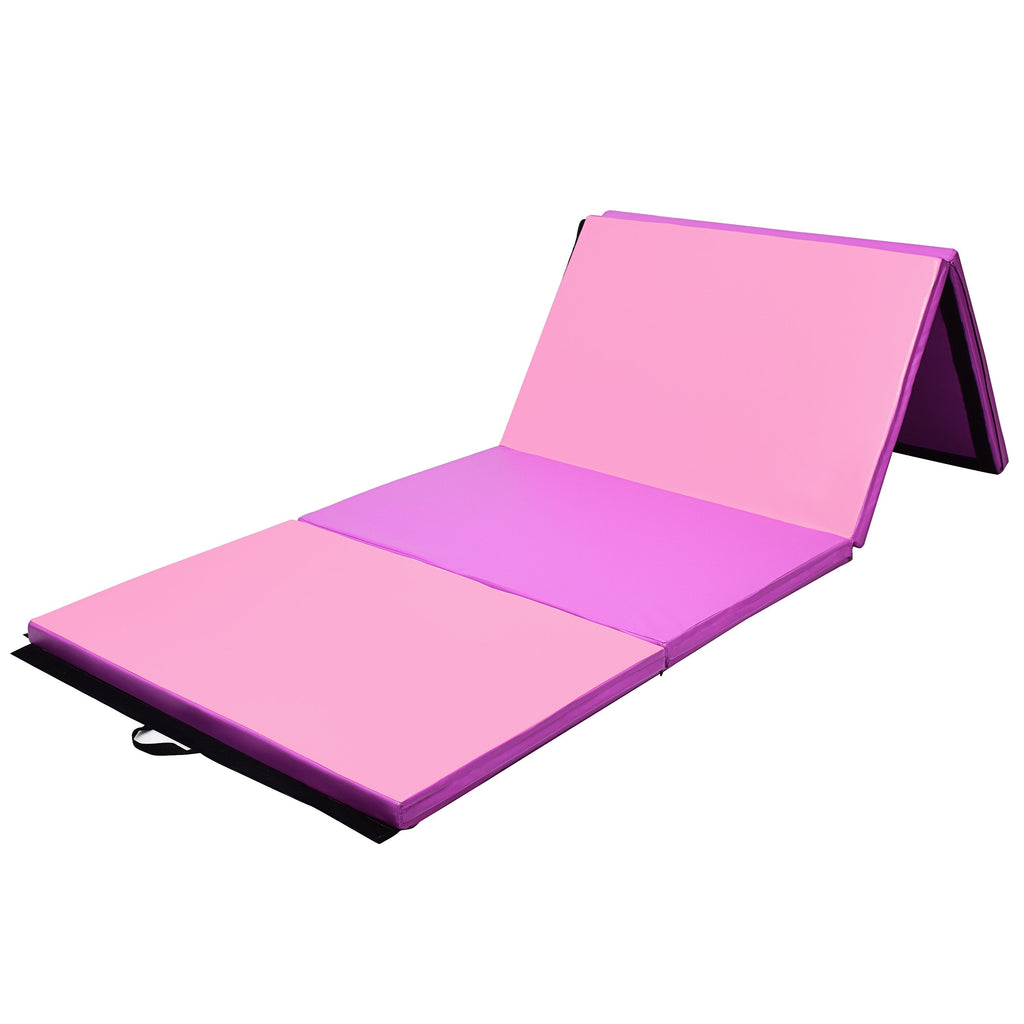 4 Feet x 10 Feet Thick Folding Panel Gymnastics Mat-Black