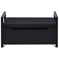 34.5 ×15.5 ×19.5 Inch Shoe Storage Bench with Cushion Seat for Entryway-Black
