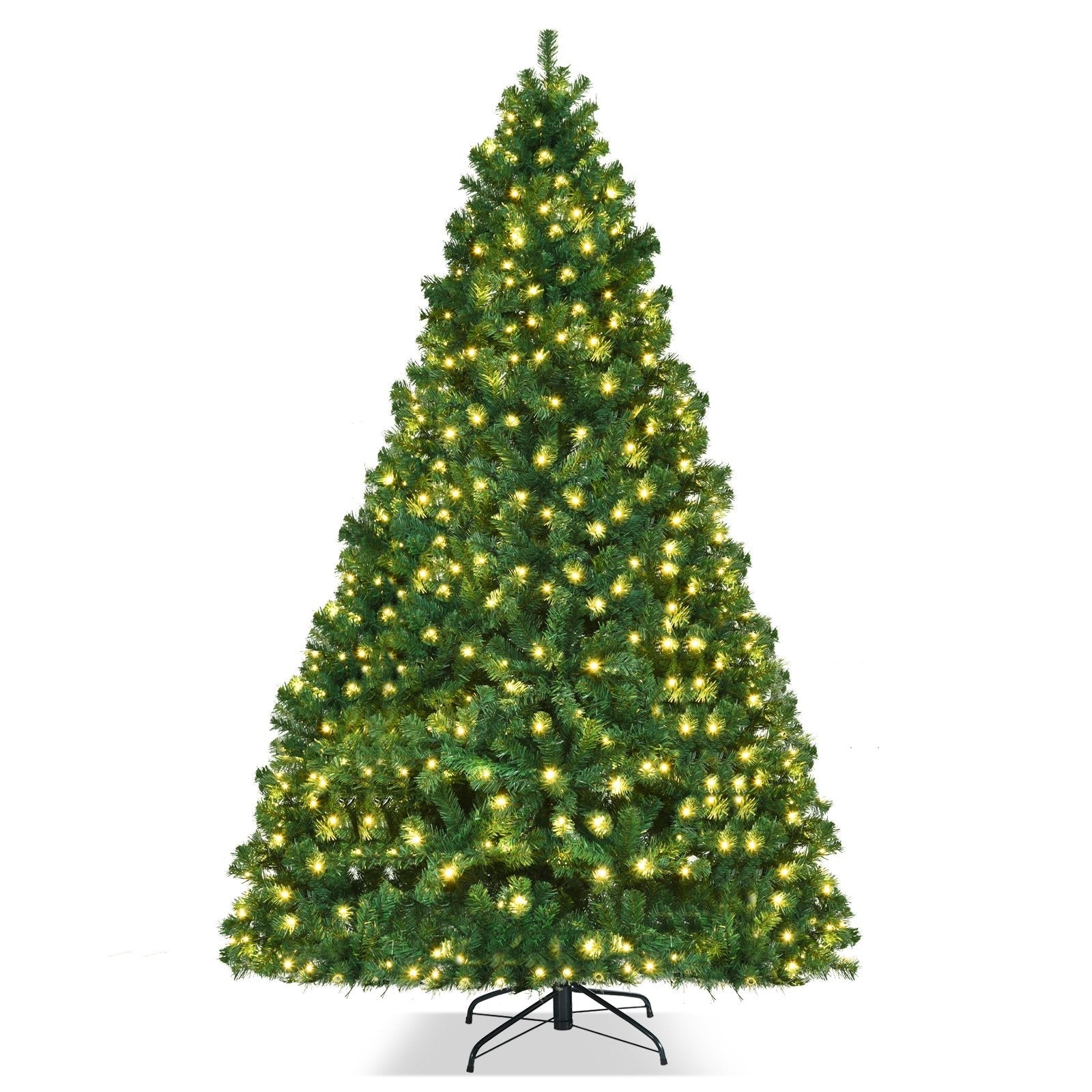 7.5 Feet PVC Artificial Christmas Tree with LED Lights-7.5 ft