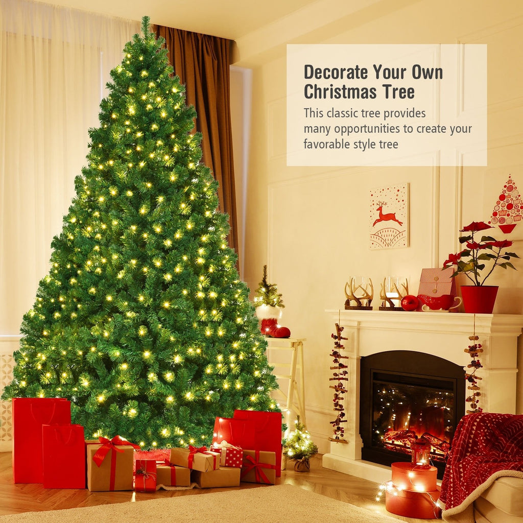 7.5 Feet PVC Artificial Christmas Tree with LED Lights-7.5 ft