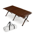 Portable Picnic Table with Carry Bag for Camping and BBQ-Brown