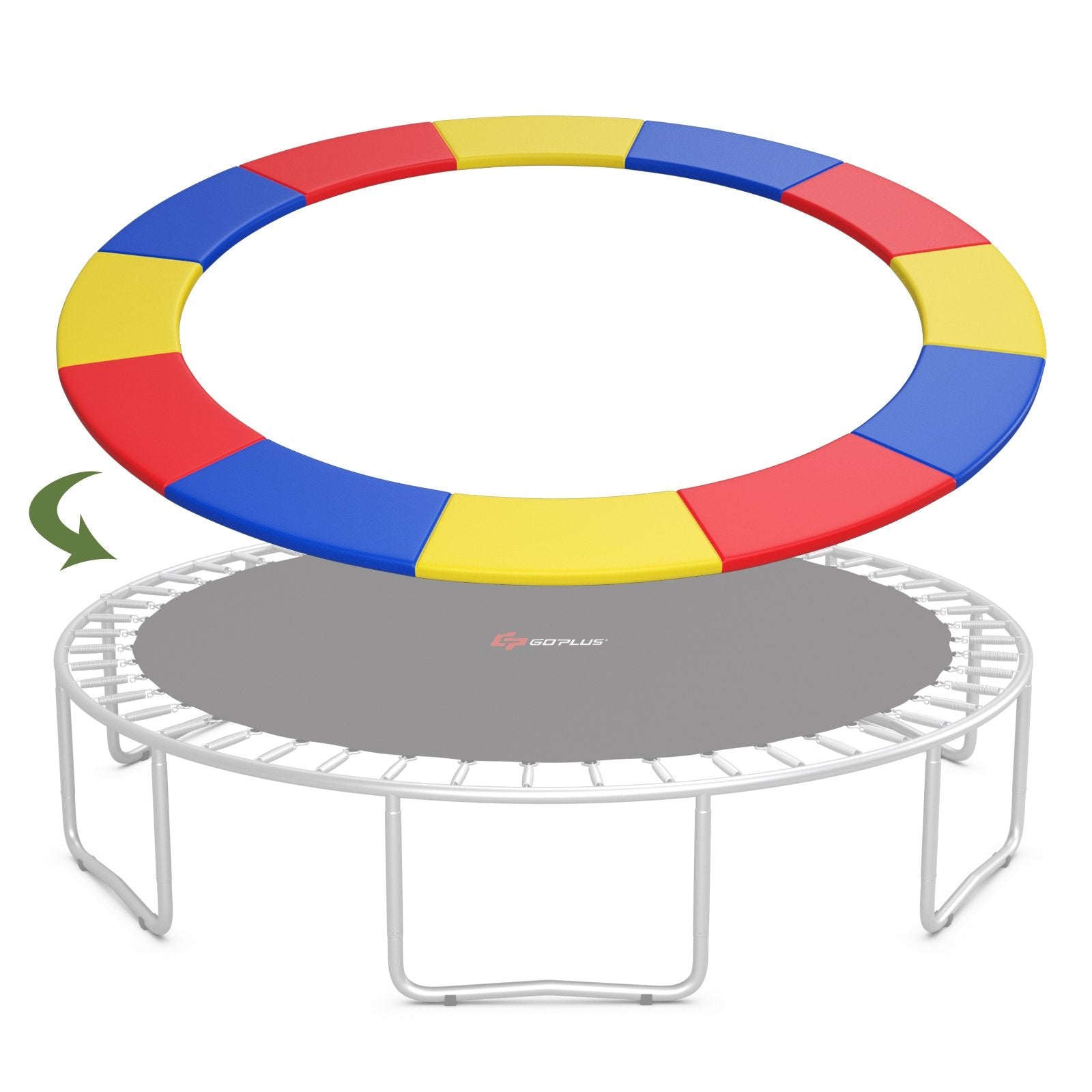 12 Feet Waterproof and Tear-Resistant Universal Trampoline Safety Pad Spring Cover-Blue