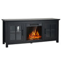 58 Inch Fireplace TV Stand with Remote Control for TVs up to 65 Inch-Black