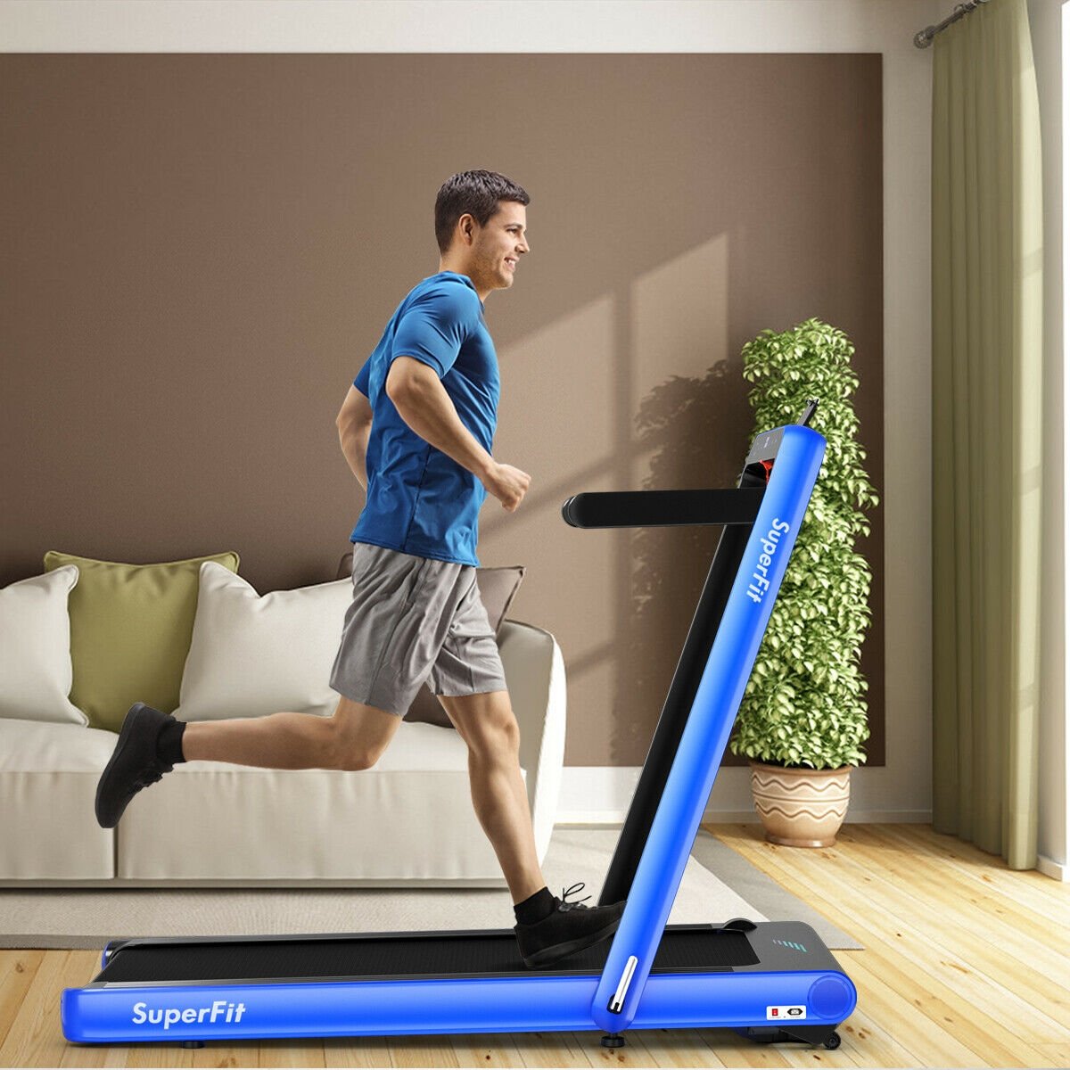 4.75HP 2 In 1 Folding Treadmill with Remote APP Control-Black