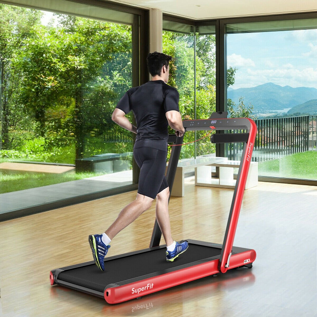 4.75HP 2 In 1 Folding Treadmill with Remote APP Control-Black