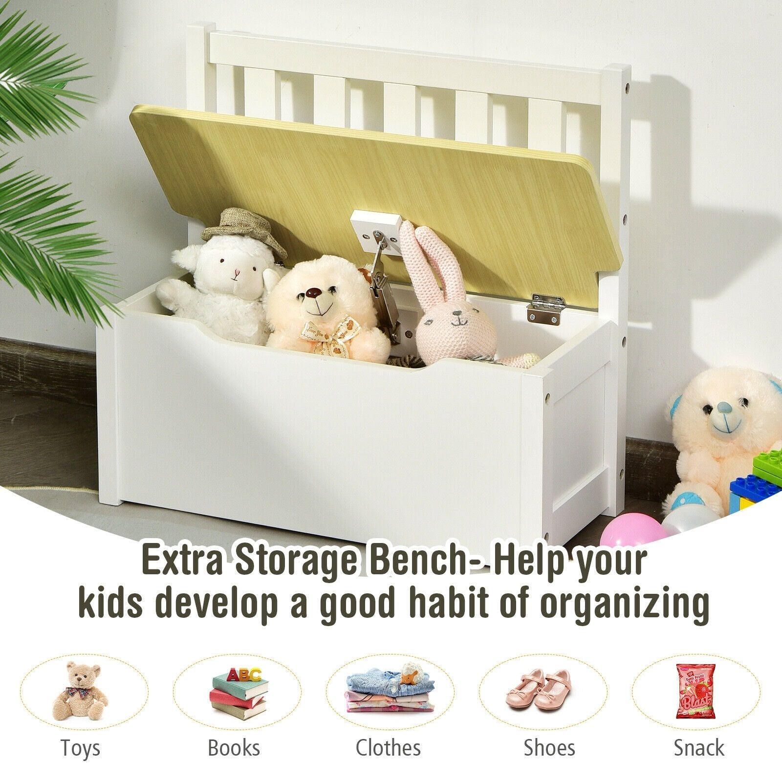 4 Pieces Kids Wooden Activity Table and Chairs Set with Storage Bench and Study Desk-Gray