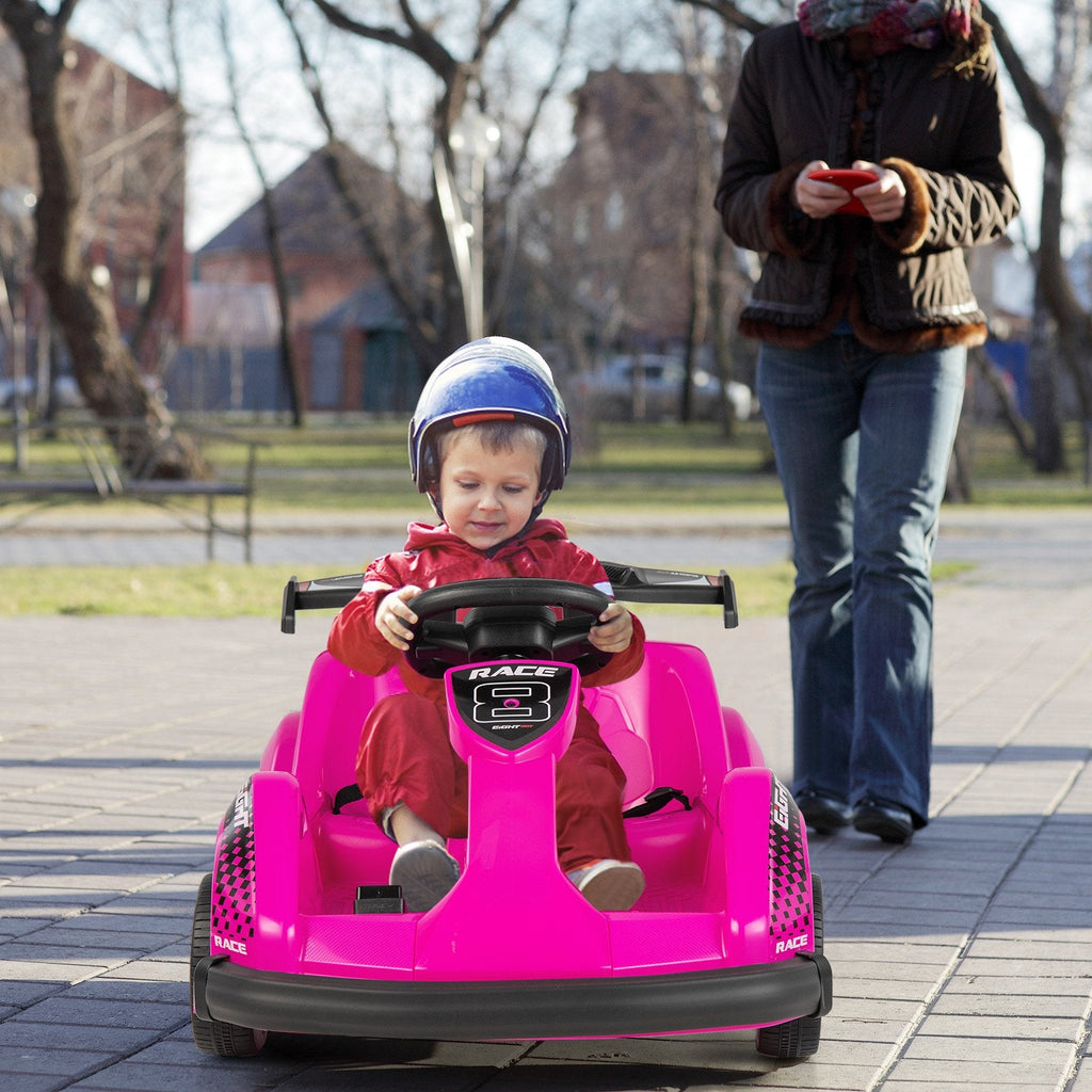 6V Kids Ride On Go Cart with Remote Control and Safety Belt-Black
