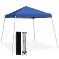 10 x 10 Feet Outdoor Instant Pop-up Canopy with Carrying Bag-Blue