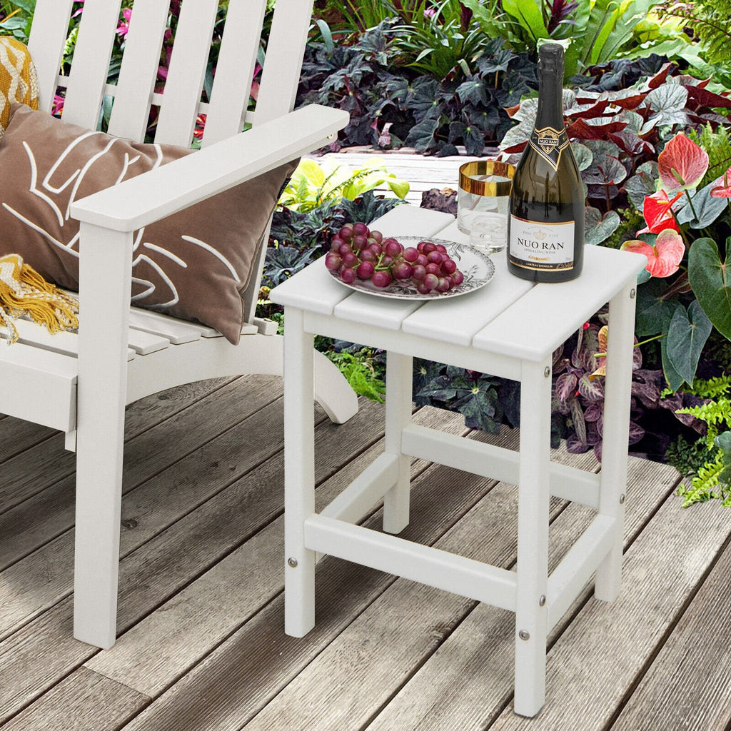 14 Inch Square Weather-Resistant Adirondack Side Table-Black