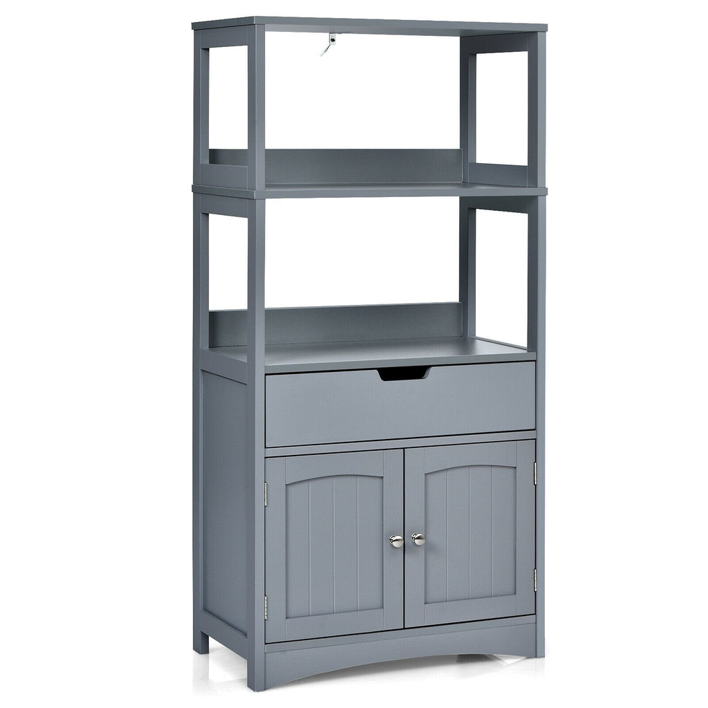 Bathroom Storage Cabinet with Drawer and Shelf Floor Cabinet-Black