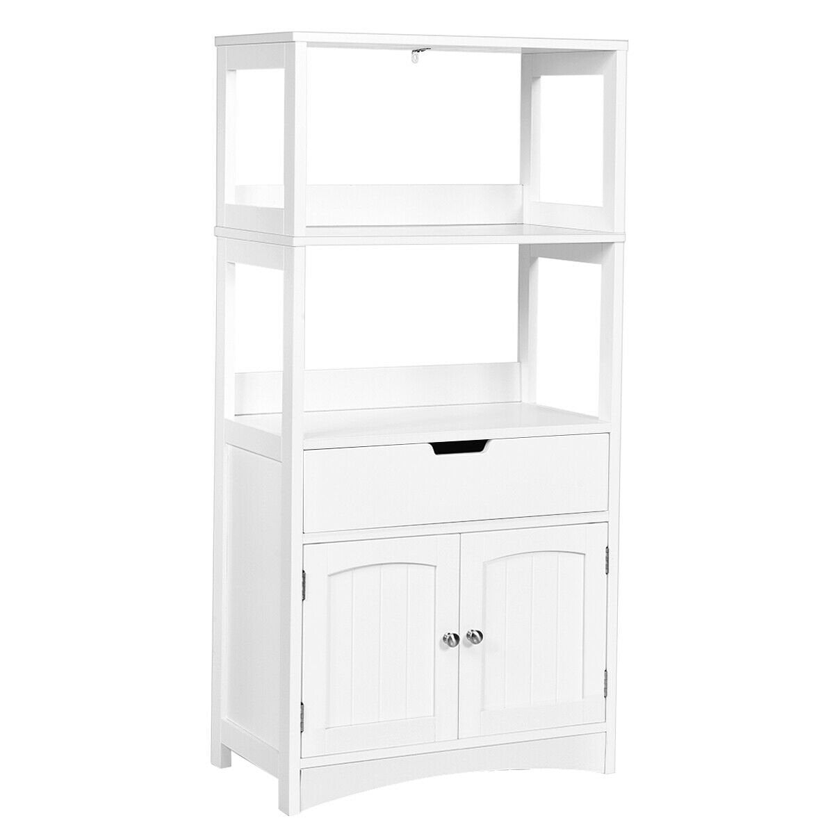 Bathroom Storage Cabinet with Drawer and Shelf Floor Cabinet-Black