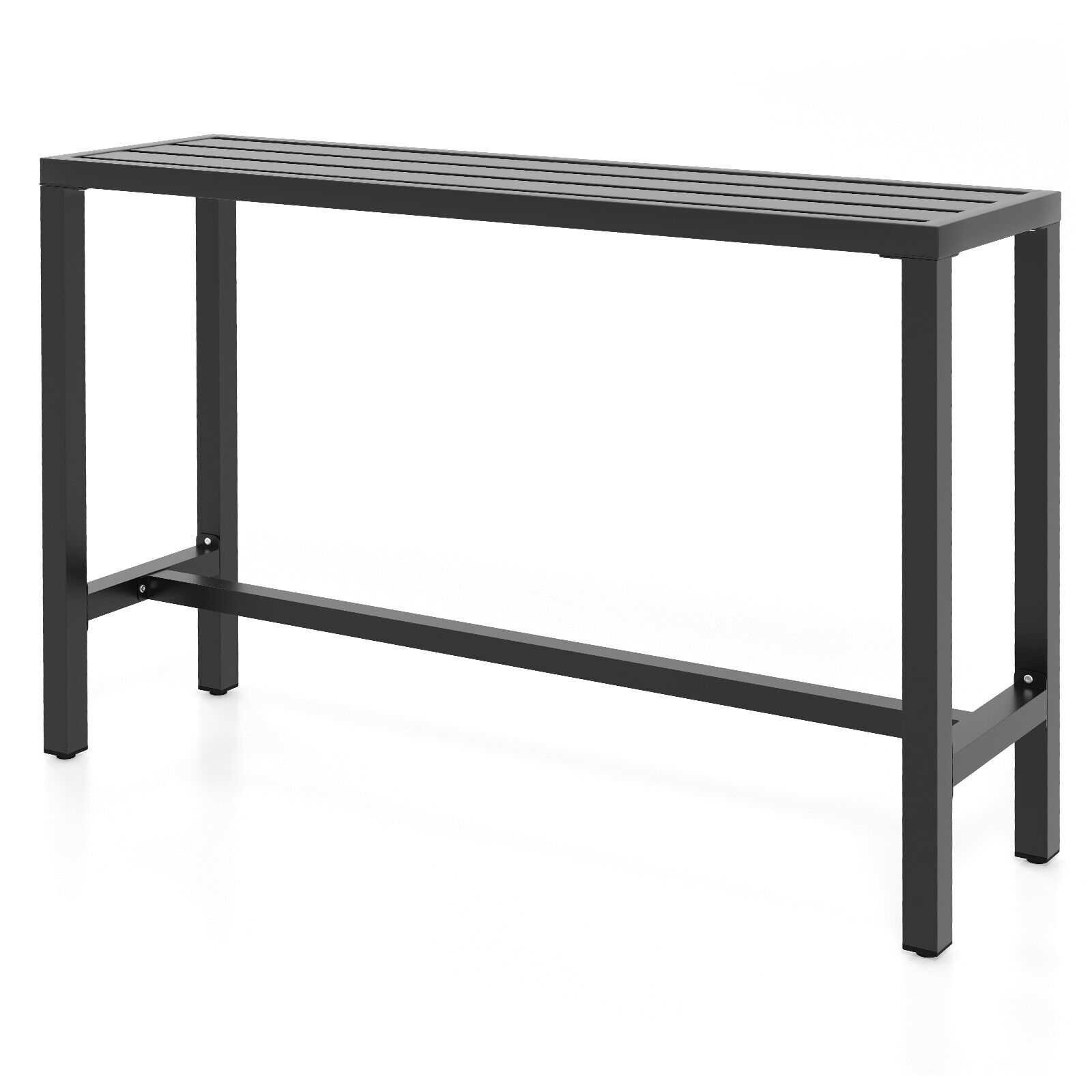 48/55 Inch Outdoor Bar Table with Waterproof Top and Heavy-duty Metal Frame-M
