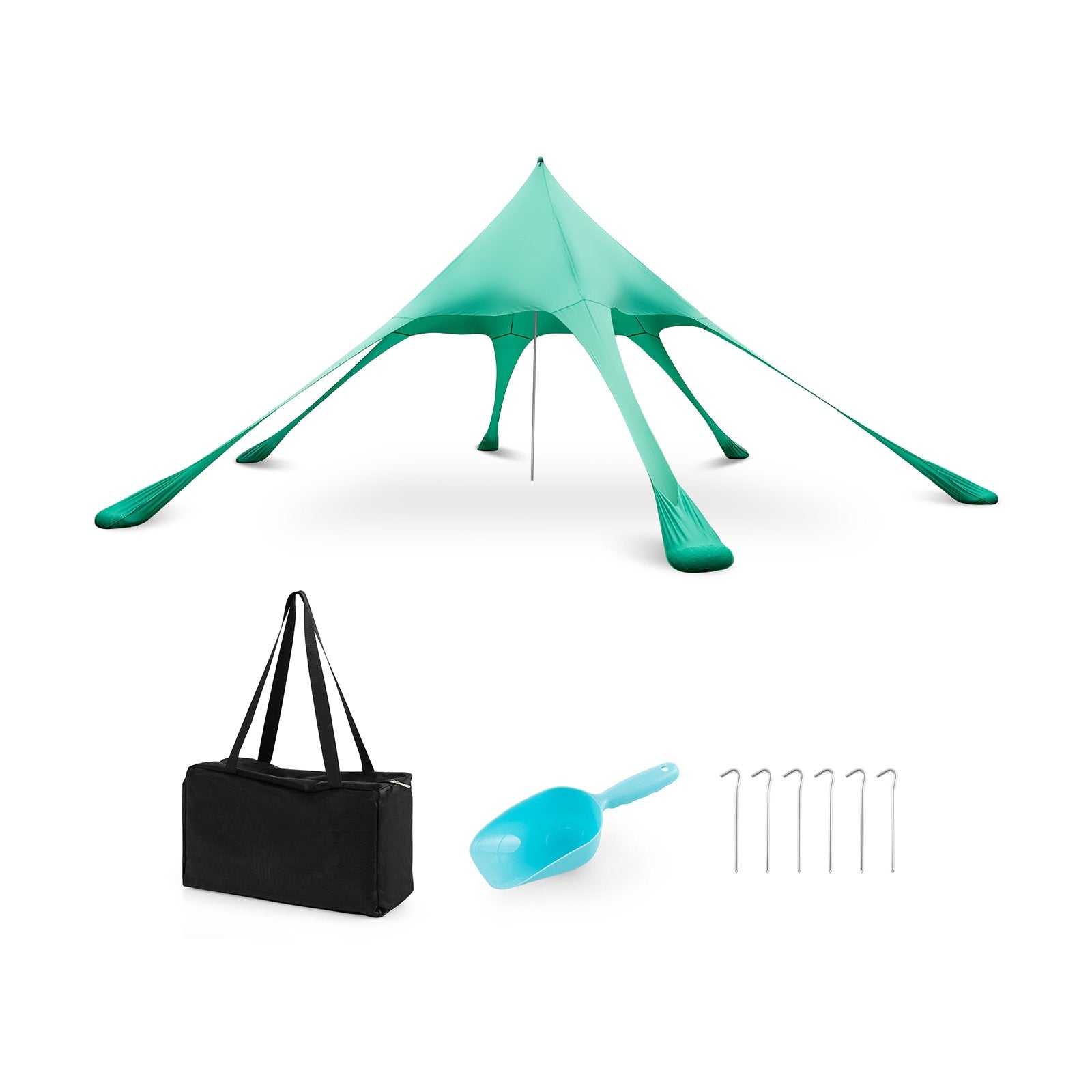 20 x 20 Feet Beach Canopy Tent with UPF50+ Sun Protection and Shovel-Blue
